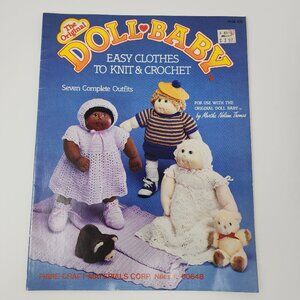 Vtg 1984 Fibre Craft Doll Baby Clothing Pattern Book 7 Outfits to Knit & Crochet